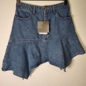 NWT Le Lis Asymetric Denim Skirt size XSmall